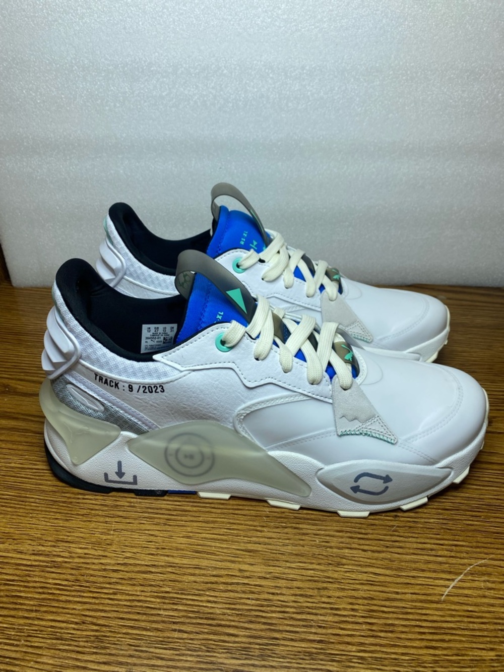 EMORY JONES Puma RS-XL Playlist Lace Up Sneakers RSX White- Ultra Blue Men’s 13